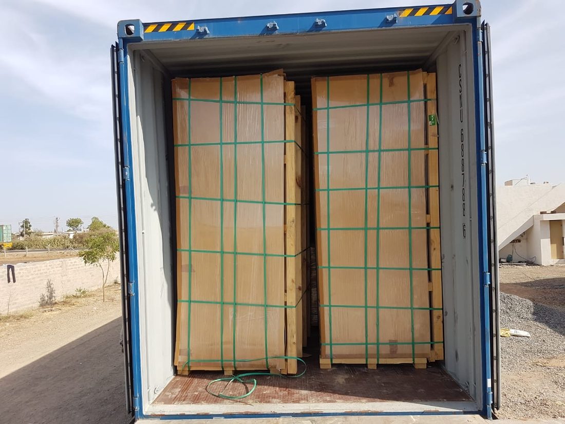 Welmon pallets loaded in an export container